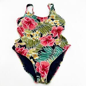 Hurley‎ Floral One Piece Swimsuit Green Large